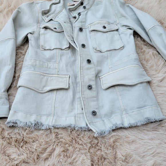 Free People Denim Frayed End Jacket - Picture 4 of 6